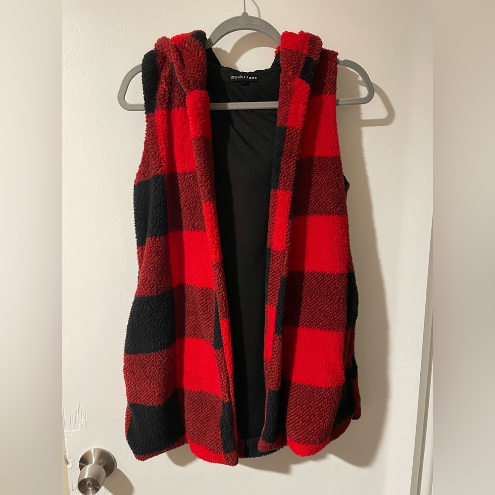 Buffalo plaid vest